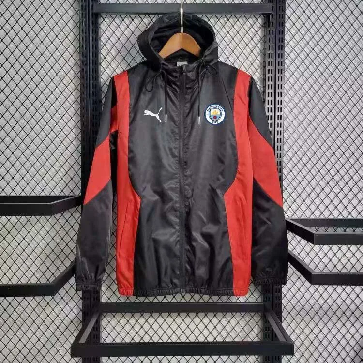 2023/2024 Manchester City Jersey Windbreaker Black-red — main view
