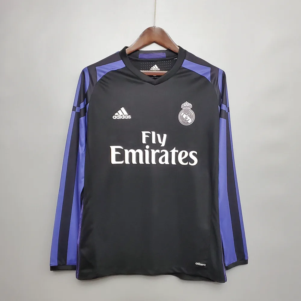 2016/2017 Retro Langarm Real Madrid Dritt-Auswärts — main view