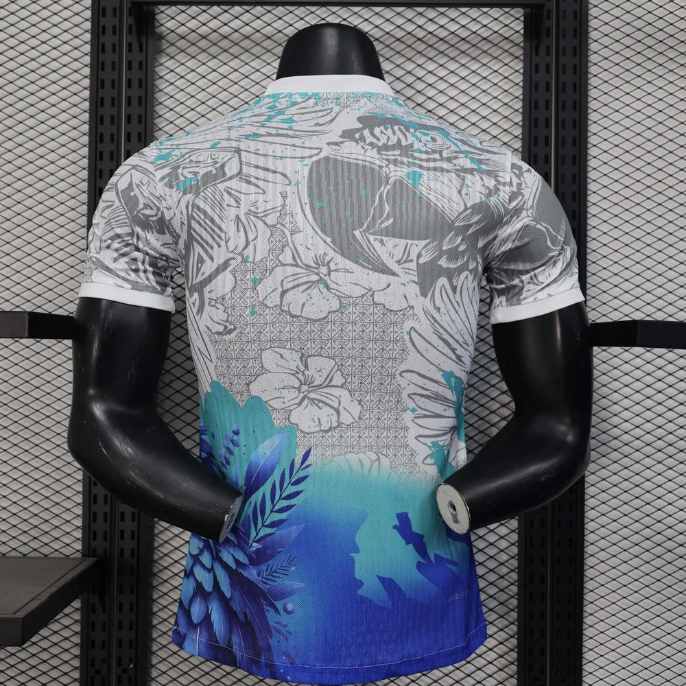 2025 Player Version Brazil Special Edition White and Blue Football Shirt 1:1 Thai Quality