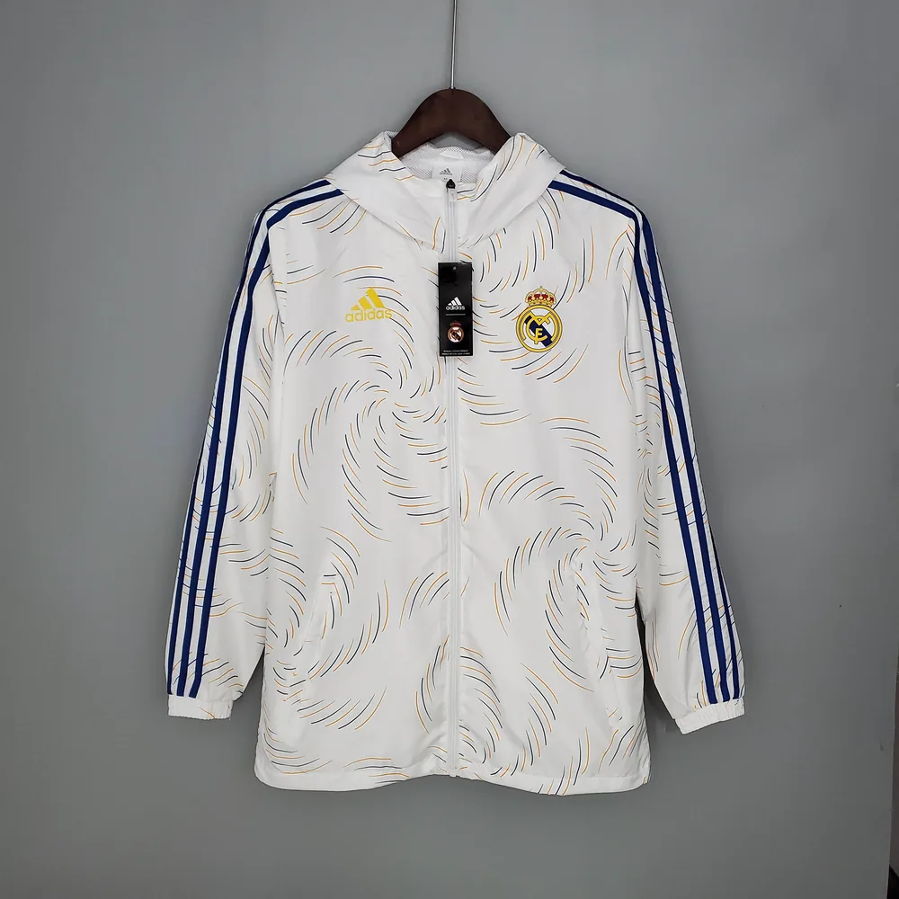2021/2022 Real Madrid Jersey Windbreaker White(Blue Edge) — main view