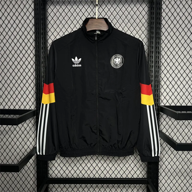 Jaqueta Corta-Vento Alemanha 2024-2025 Camisa de Futebol Preta — main view