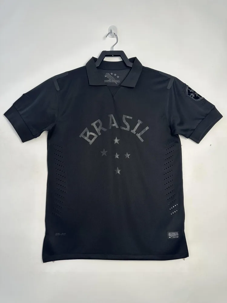 2013-2014 Retro Brazil black Soccer Jersey AAA fan-grade — main view