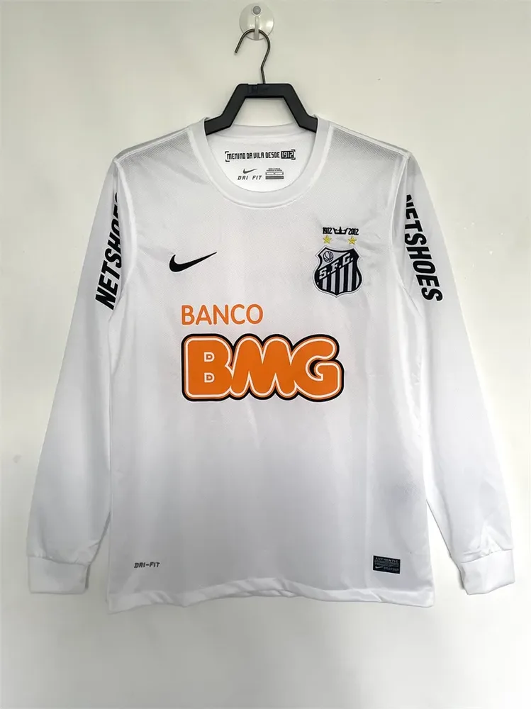 2012 Rétro Manches Longues Santos Maillot Domicile Soccer Qualité Thaï — main view