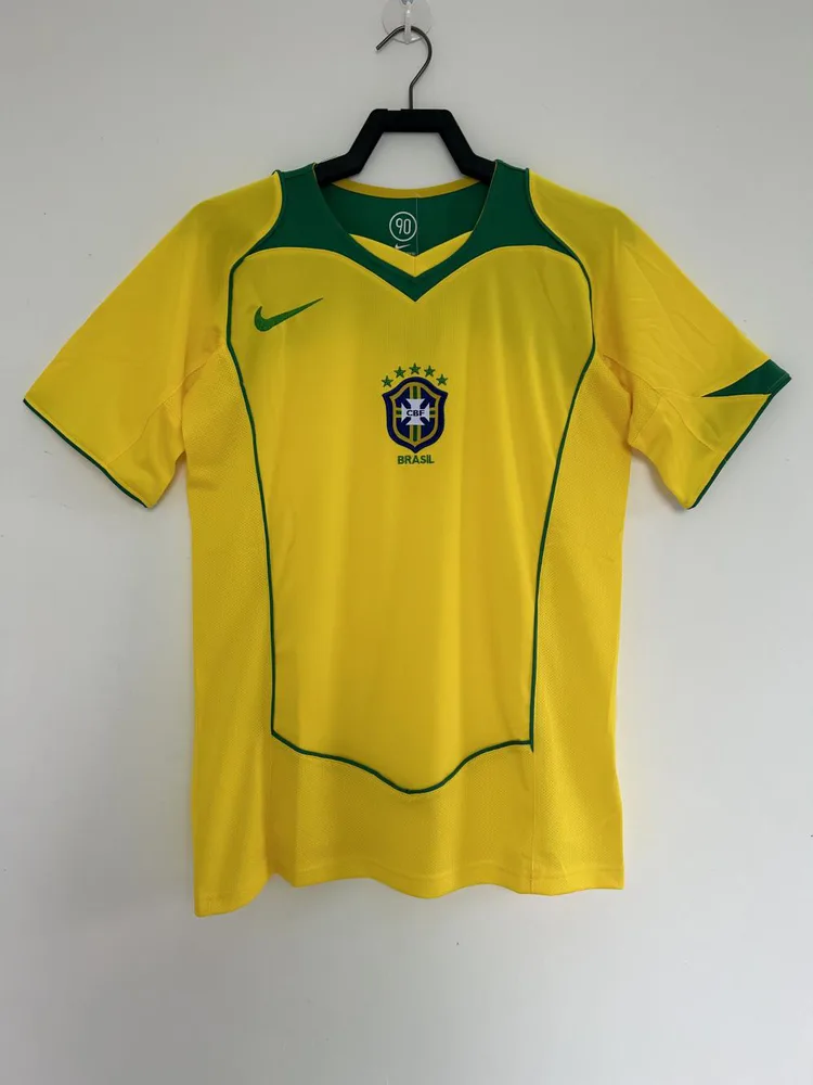 2004 Retro Brazil Home Soccer Jersey AAA fan-grade — main view