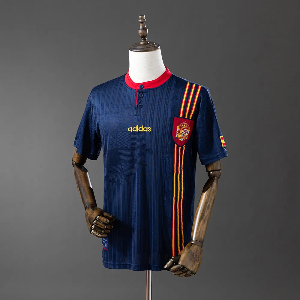 Camisa Retrô Espanha Visitante 1996 Futebol Camisa AAA grau fã — main view