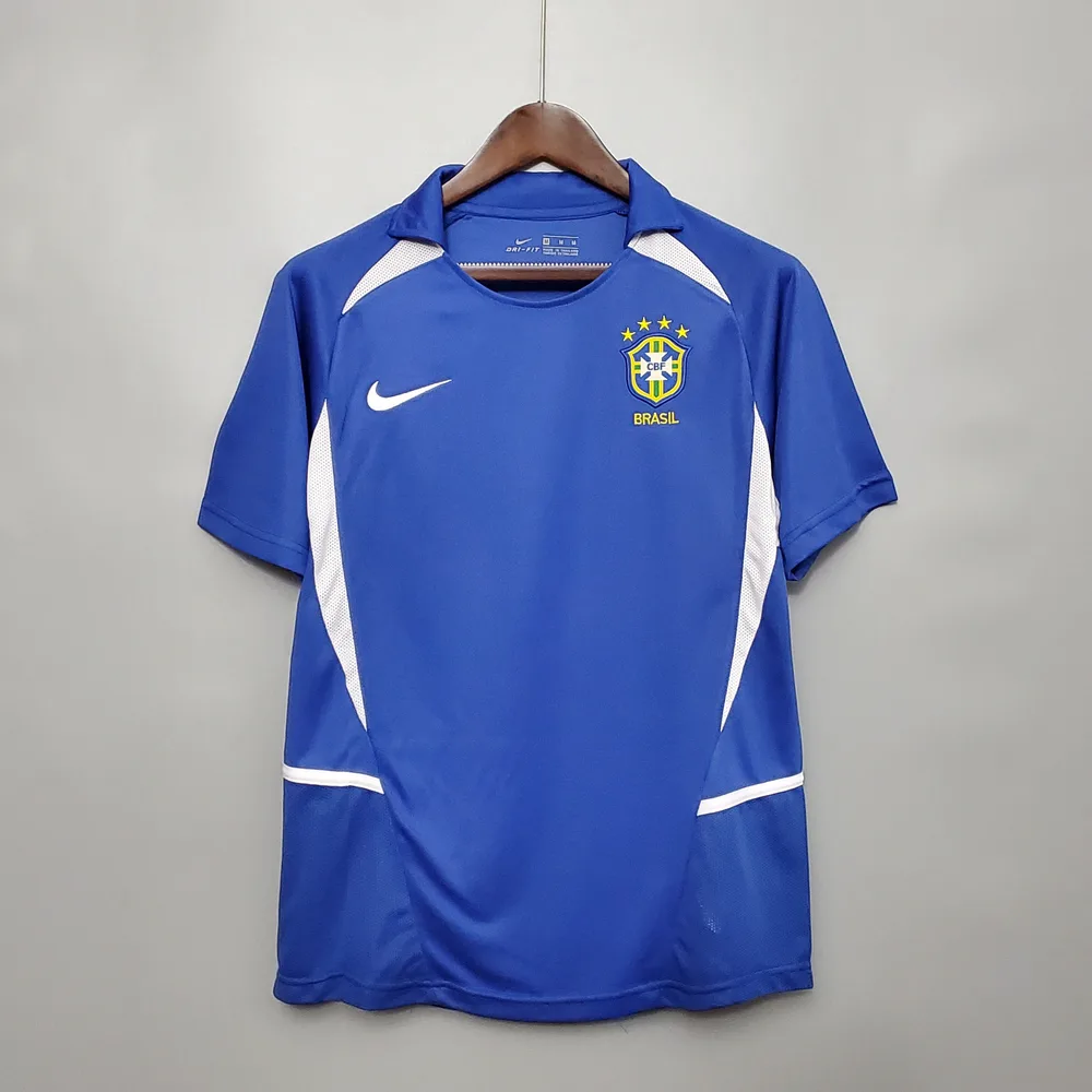 2002 Retro Brazil Away Soccer Jersey — main view