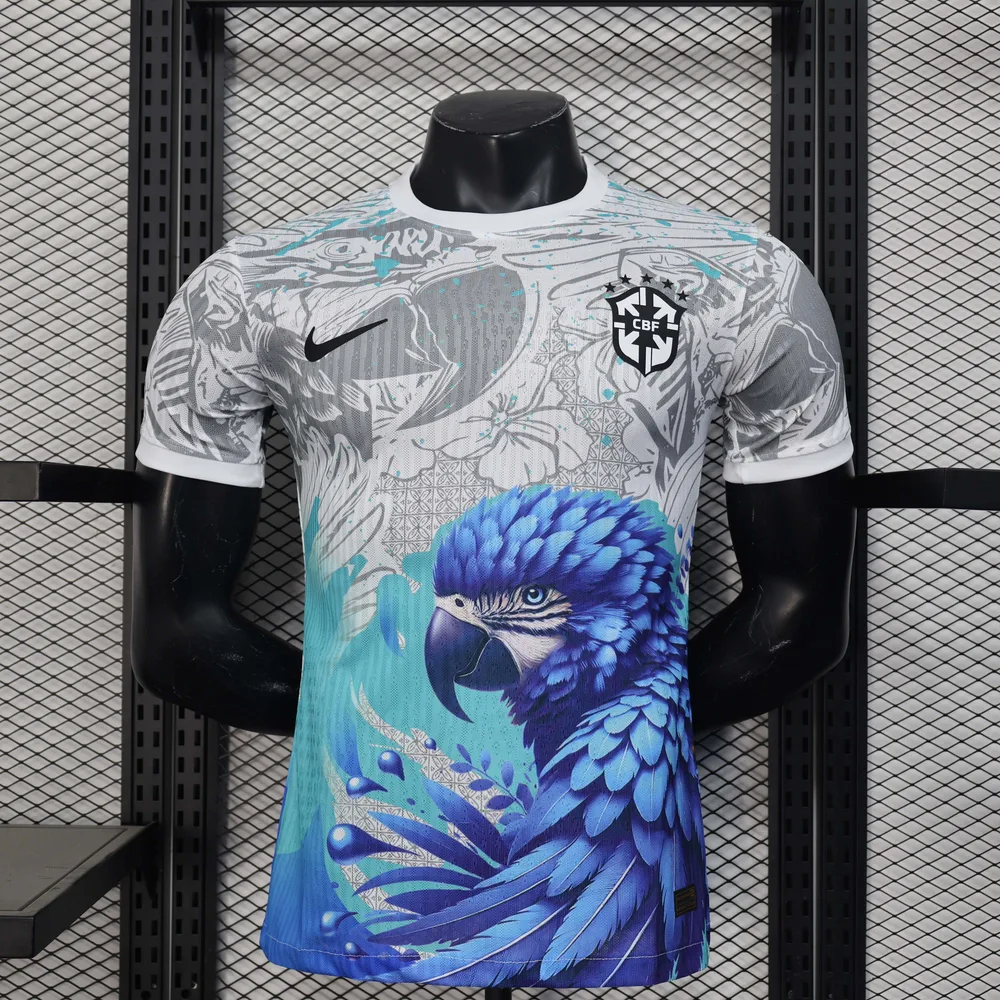 2025 Player Version Brazil Special Edition White and Blue Football Shirt 1:1 Thai Quality