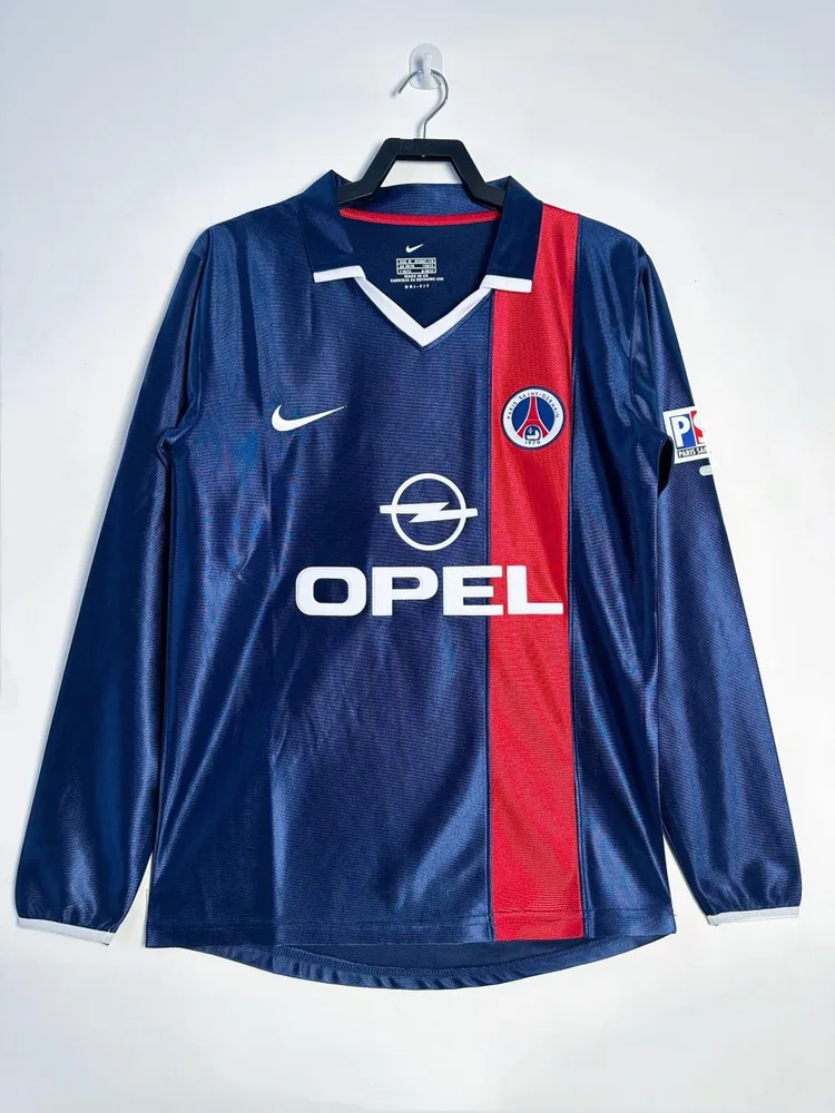 2001/2002 jersey Long Sleeve Psg Paris Saint-Germain Home Soccer Jersey 1:1 Thai Quality