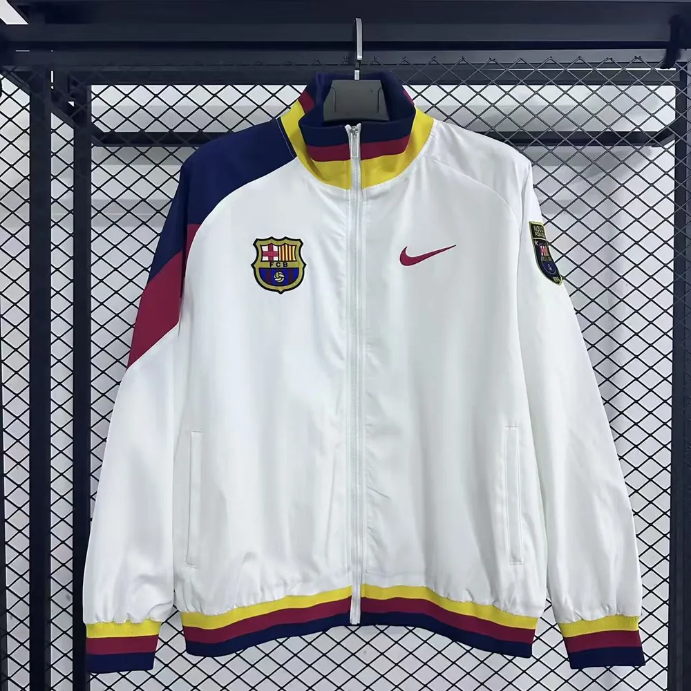 2025-2026 Barcelona Windbreaker White Jersey AAA fan-grade — main view