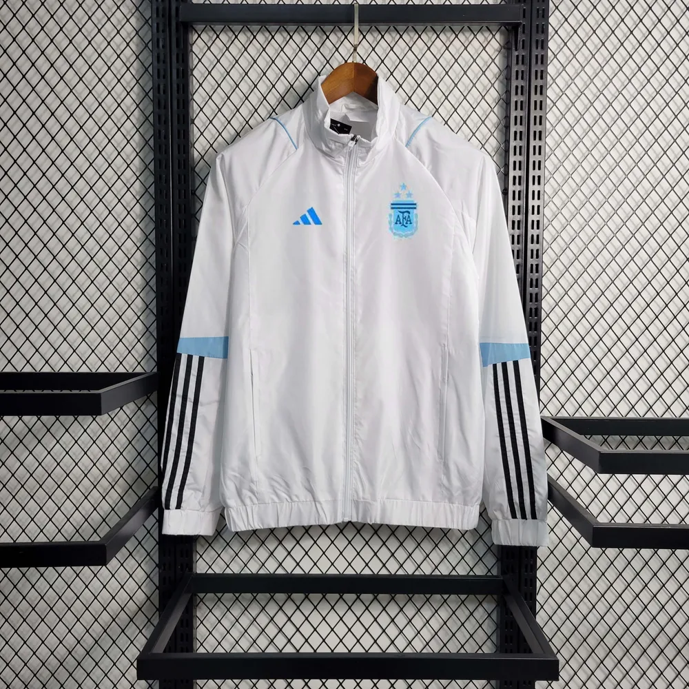 2023 Argentina Soccer Jersey Windbreaker white — main view