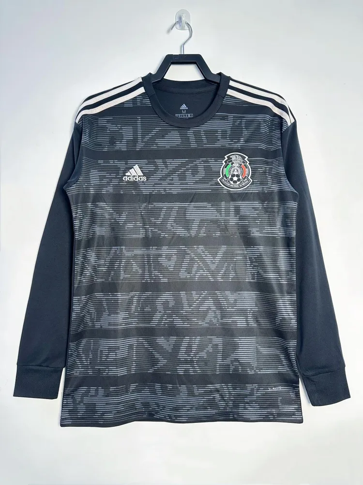 2019 Retro Long Sleeve Mexico Home Soccer Jersey AAA fan-grade — main view