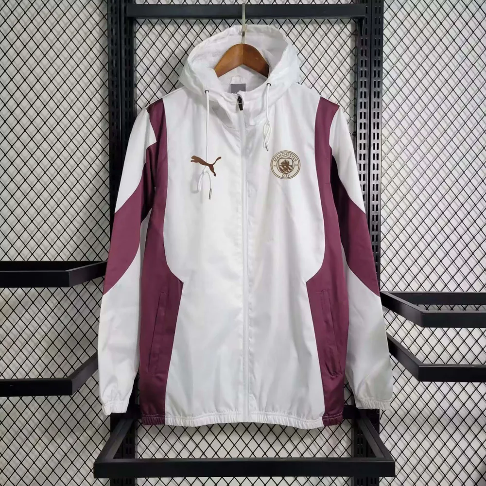 2023/2024 Manchester City Jersey Windbreaker White and purple — main view