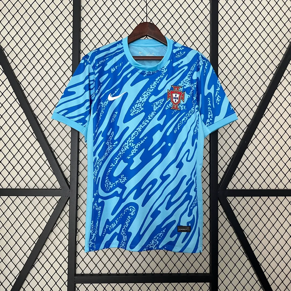 2024 Portugal Goleiro Camisa de Futebol -Azul AAA qualidade fã — main view