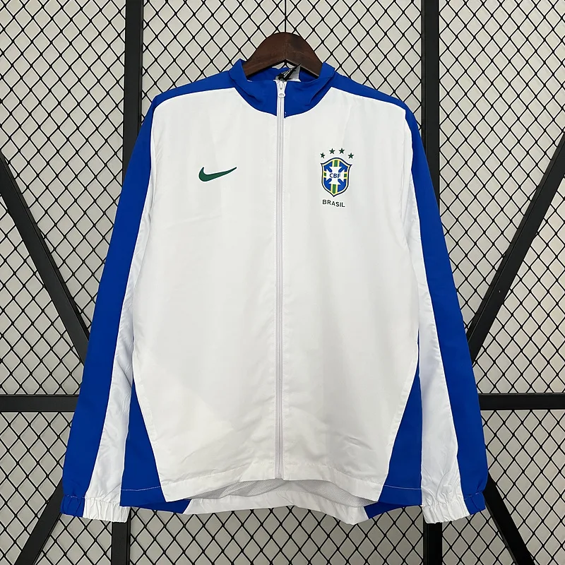 2024 Brazil National Team Windbreaker White And Blue — main view