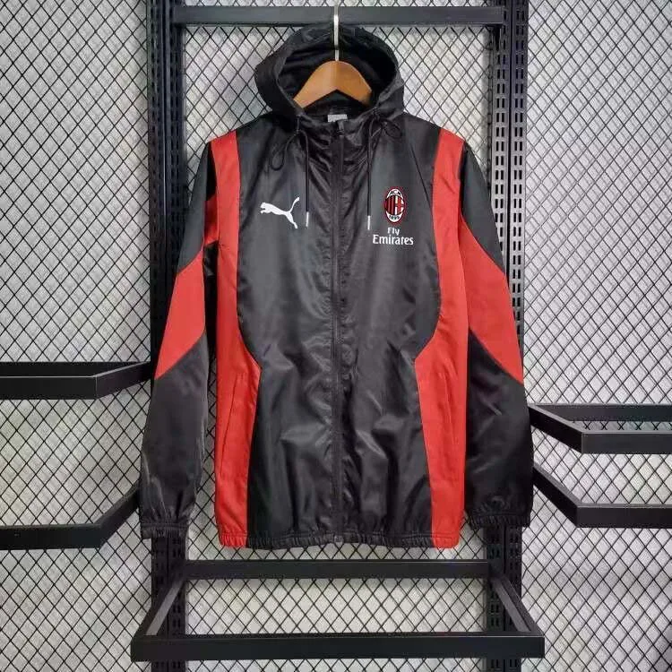 2023/2024 AC Milan Jersey Windbreaker Black-red — main view