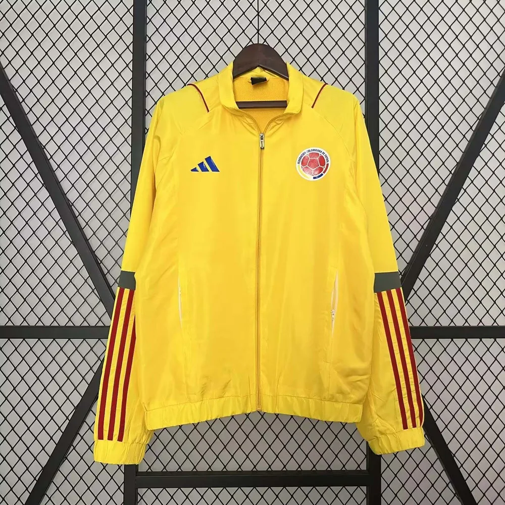 2024 Colombia Windbreaker Yellow Soccer Jersey AAA fan-grade — main view