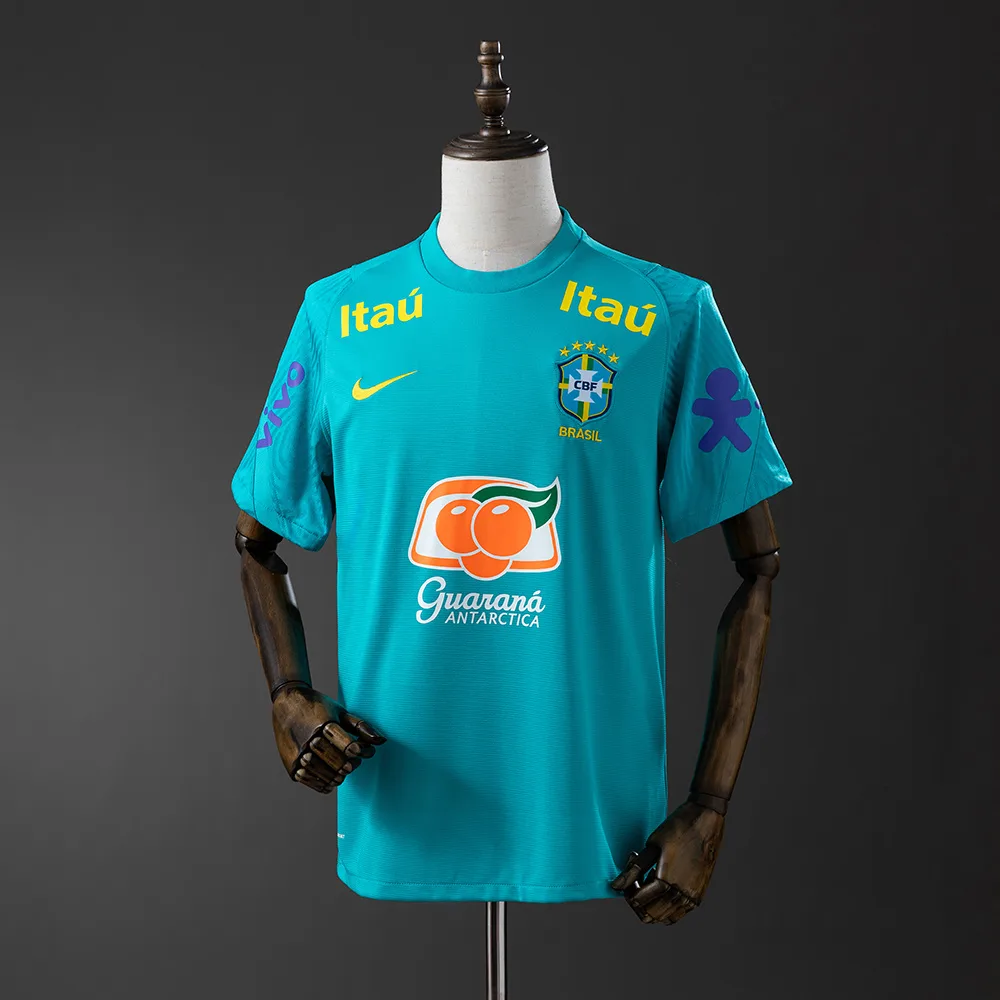 2021 Brazil Training Wear Lake Blue Soccer Jersey — main view