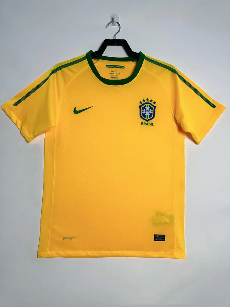 2010 Retro Brazil Home Soccer Jersey AAA fan-grade — main view