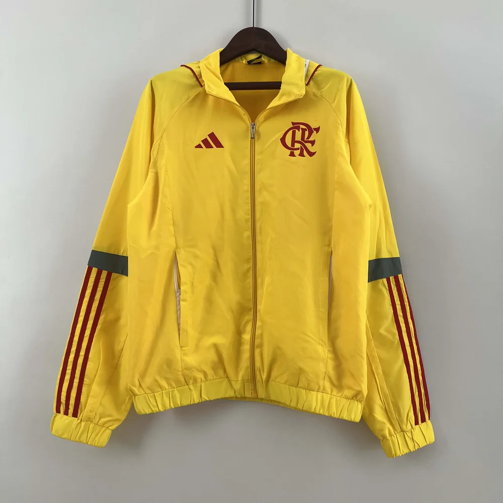 2023 Flamengo Windbreaker yellow Soccer Jersey AAA fan-grade — main view