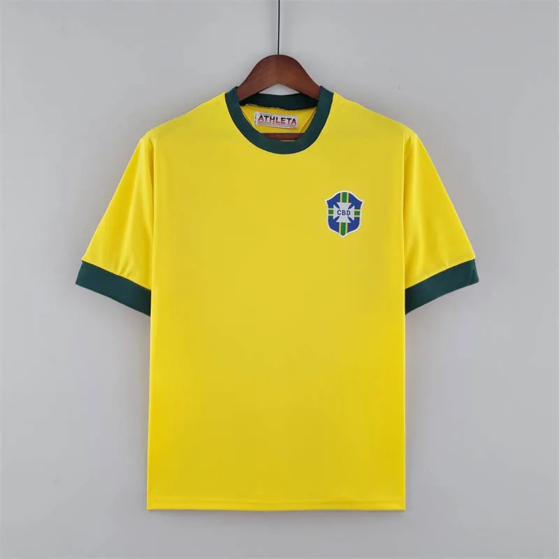 1970 Retro Brazil Home Soccer Jersey — main view