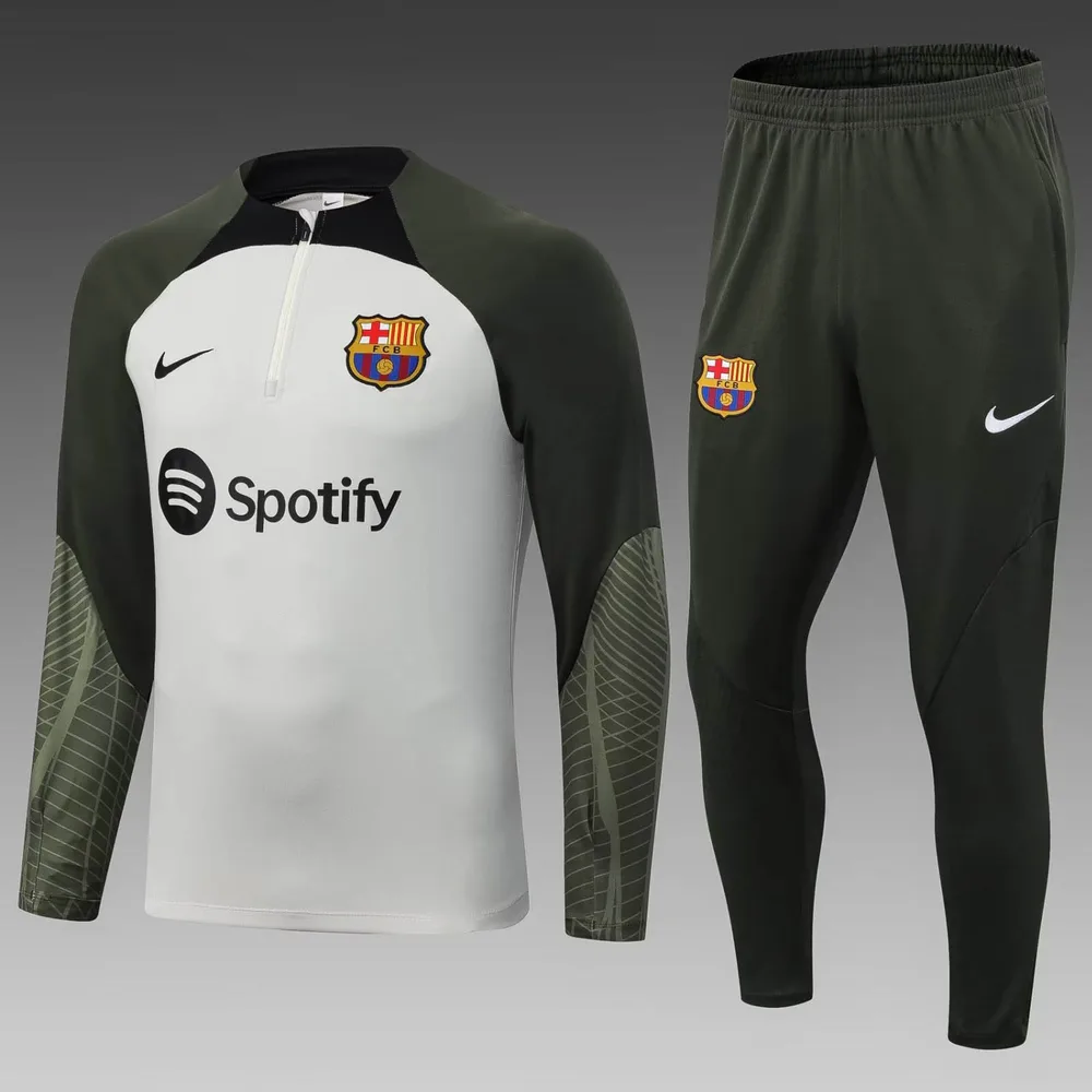 2023/2024 Barcelona Chándal de Entrenamiento de Media Cremallera Gris Camiseta Set — main view