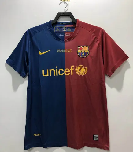 Camisa de Futebol Retrô Barcelona Casa Champions League 2008/2009 Qualidade Tailandesa