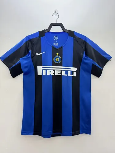 Camiseta de Fútbol Retro Local Inter Milan 2004/2005 Calidad Tailandesa