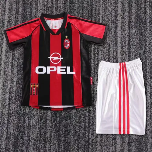 1998-1999 Rétro AC Milan Domicile Maillot de Football Qualité Thaï Taille Enfant