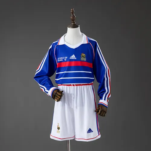 1998 Retro France Home Long Sleeve AAA fan-grade Kids Size
