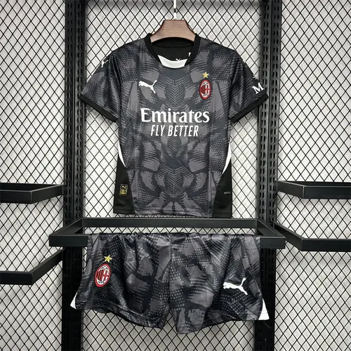 Maillot de gardien de but 2024/2025 AC Milan Noir taille enfant qualité thaïlandaise