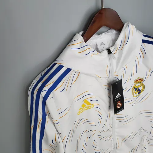2021/2022 Real Madrid Jersey Windbreaker White(Blue Edge) — view 6