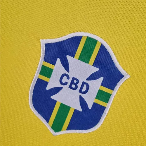 1970 Retro Brazil Home Soccer Jersey — view 4