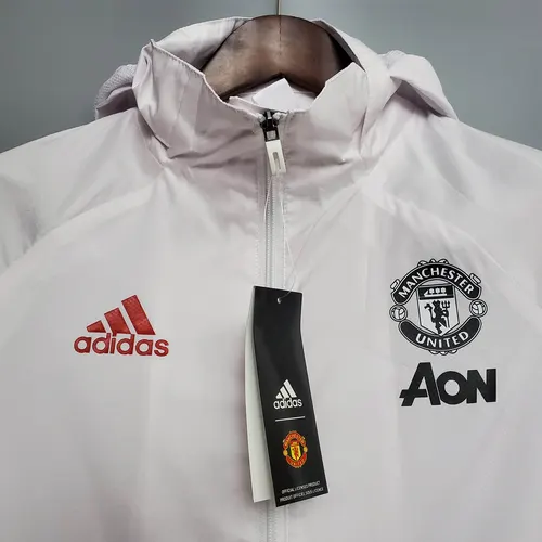 2021 Manchester United Jersey Windbreaker White(Black-Red Edge) — view 3