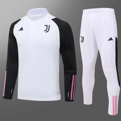 Conjunto de entrenamiento de media cremallera blanco de la Juventus 2023/2024 calidad tailandesa