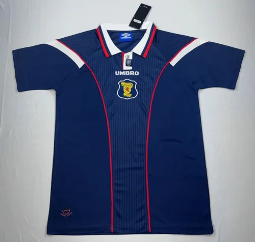 Camiseta de Fútbol Retro Local Selección Nacional de Escocia 1996-1998 Calidad Tailandesa