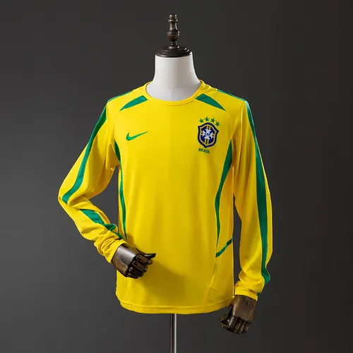2002 Retro Long Sleeve Brazil Home Football Shirt AAA fan-grade