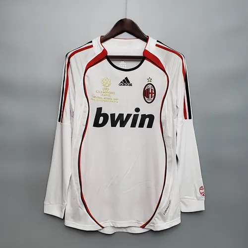 Camiseta de Fútbol Manga Larga Retro 2006/2007 AC Milan Visitante Calidad Tailandesa