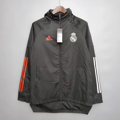 Coupe-vent maillot Real Madrid 2021 Noir (Bordure Blanc Rouge) — view 1