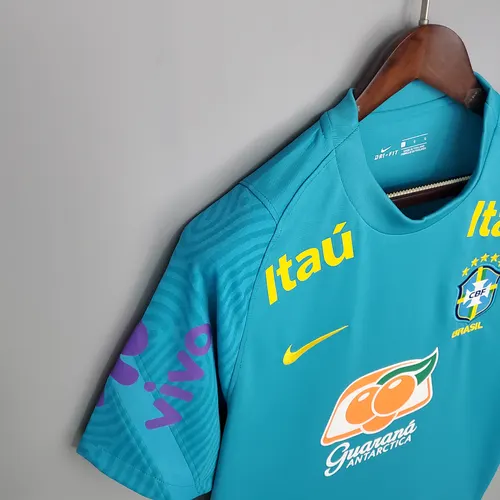 2021 Brazil Training Wear Lake Blue Soccer Jersey — view 6
