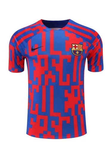 2022/2023 Barcelona Jersey Training Wear Red And Blue Texture — view 1