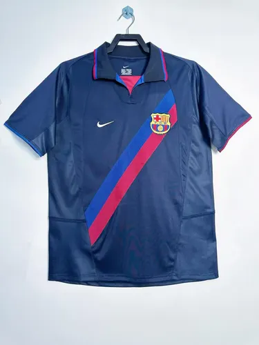 2002-2003 Camisa de Futebol Terceiro Visitante Retrô Barcelona Qualidade Tailandesa