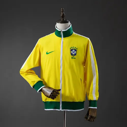 جاكيت برازيل 10/11 واقٍ من الرياح - أصفر مقاس S-XXL درجة المشجع AAA 2026