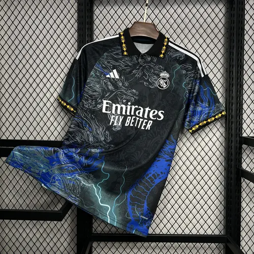 2024/2025 Real Madrid Camiseta Dragón Negro Calidad Thai