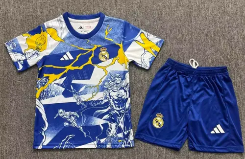 2025/2026 Real Madrid Zusammenarbeit mit Marvel 03 Fußballtrikot Thai-Qualität Kindergröße