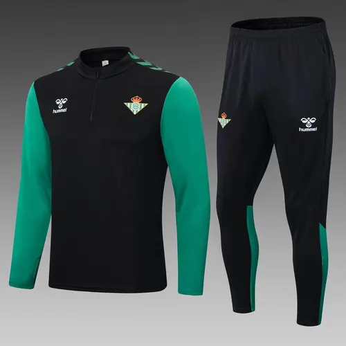 2022/2023 Real Betis Half-Pull Training Suit Black Football Shirt AAA fan-grade Set
