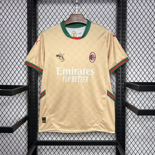 Camiseta de Fútbol Edición Co-Marca Gucci 2024/2025 AC Milan Calidad Tailandesa