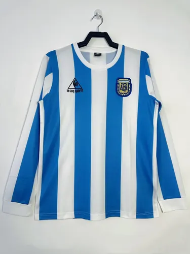1986 Retro Long Sleeve Argentina National Team Home Jersey AAA fan-grade