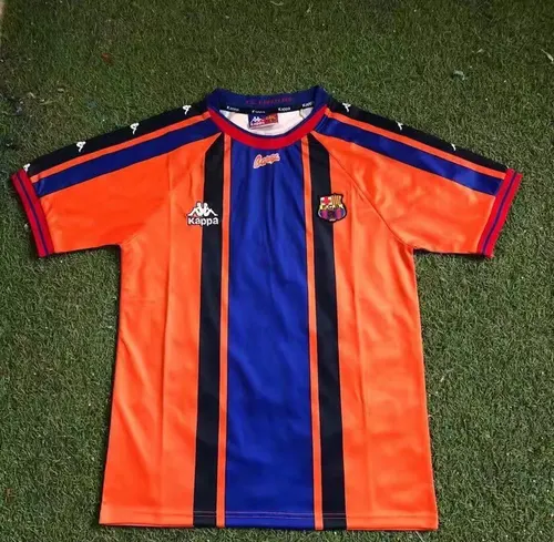 1997/1998 Camisa de Futebol Visitante Retrô Barcelona Qualidade Tailandesa