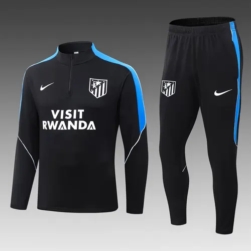 2026/2027 Atletico Madrid Half-Pull Training Suit Black Football Jersey 1:1 Thai Quality