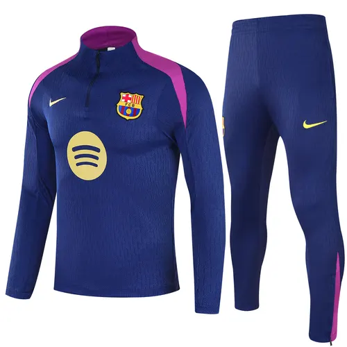 2025/2026 Barcelona Half-Pull Training Suit Royal Blue Jersey AAA fan-grade Set 02
